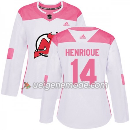 Dame Eishockey New Jersey Devils Trikot Adam Henrique 14 Adidas 2017-2018 Weiß Pink Fashion Authentic